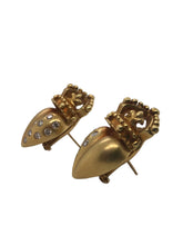 Royal Heart Diamond Earrings 18K Yellow Gold