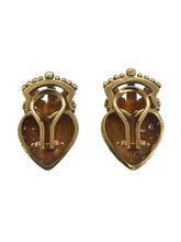 Royal Heart Diamond Earrings 18K Yellow Gold