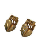 Royal Heart Diamond Earrings 18K Yellow Gold