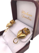 Royal Heart Diamond Earrings 18K Yellow Gold
