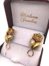 Royal Heart Diamond Earrings 18K Yellow Gold