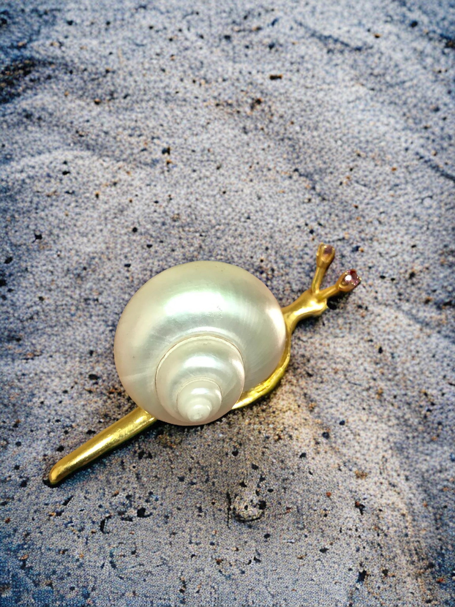 14K Gold Pearl Snail Brooch Heirloom Jewelers