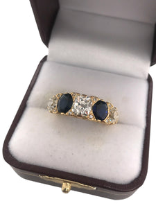 Edwardian Diamond & Sapphire 5 Stone Ring