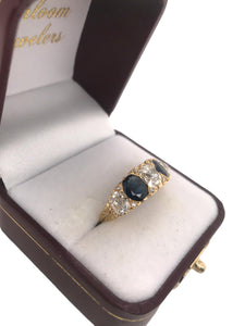 Edwardian Diamond & Sapphire 5 Stone Ring