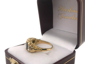 Edwardian Diamond & Sapphire 5 Stone Ring