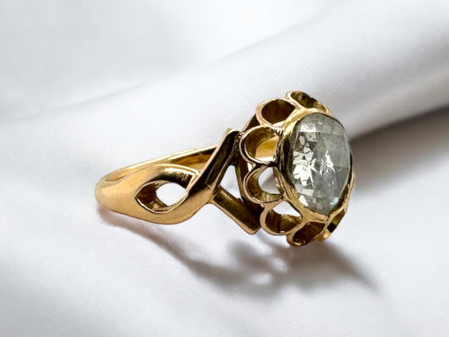 Victorian Era Rose Cut Diamond Engagement Ring