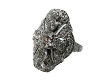 Art Deco Platinum 2 Carat Diamond Cocktail Ring