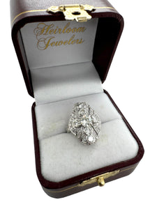 Art Deco Platinum 2 Carat Diamond Cocktail Ring