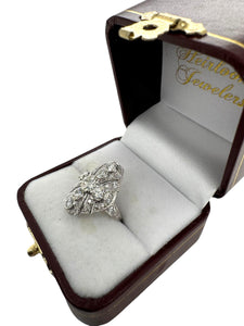 Art Deco Platinum 2 Carat Diamond Cocktail Ring