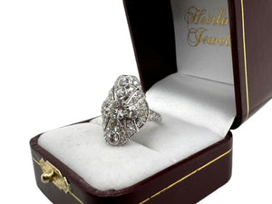 Art Deco Platinum 2 Carat Diamond Cocktail Ring