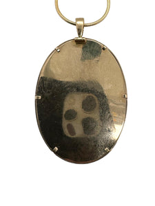 Unique Vintage Lace Pendant Necklace Yellow Gold