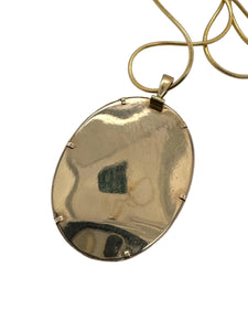 Unique Vintage Lace Pendant Necklace Yellow Gold