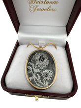 Unique Vintage Lace Pendant Necklace Yellow Gold