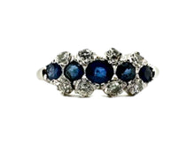 Sapphire & Diamond Ring 14K White Gold