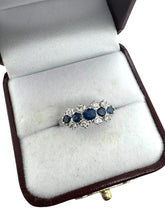 Sapphire & Diamond Ring 14K White Gold