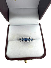 Sapphire & Diamond Ring 14K White Gold