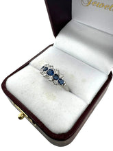 Sapphire & Diamond Ring 14K White Gold