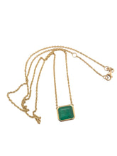 Contemporary 2 Carat Emerald Necklace 18K Yellow Gold