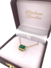 Contemporary 2 Carat Emerald Necklace 18K Yellow Gold