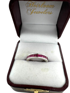 18K White Gold Ruby Eternity Band Size 5