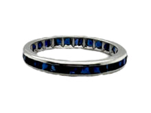 14K White Gold Sapphire Eternity Band Size 5