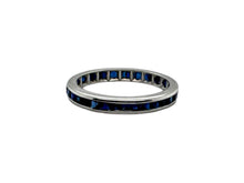 14K White Gold Sapphire Eternity Band Size 5