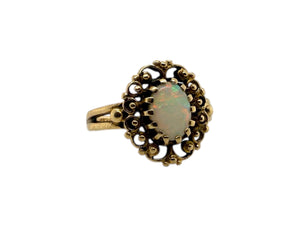Vintage 14K Yellow Gold Opal Ring