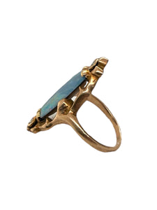 Vintage Victorian Era Opal & Diamond Cocktail Ring