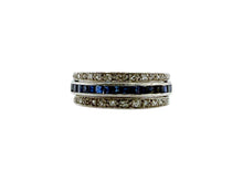 Vintage Art Deco Day & Night  Platinum Eternity Band Sapphire / Ruby