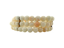 Vintage Rose Gold Triple Strand Angel Skin Coral Bracelet