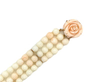 Vintage Rose Gold Triple Strand Angel Skin Coral Bracelet