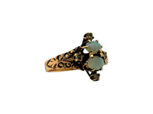 Vintage Rose Gold Opal & Diamond Petite Ring