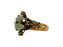 Vintage Rose Gold Opal & Diamond Petite Ring