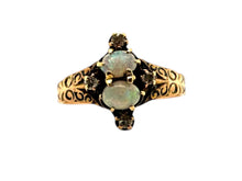 Vintage Rose Gold Opal & Diamond Petite Ring
