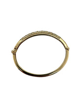 Vintage Emerald & Diamond Bangle Bracelet 14K Yellow Gold