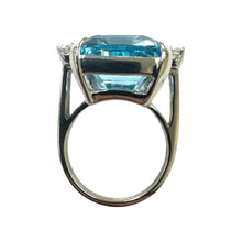 Vintage 17.5 Carat Santa Maria Aquamarine & Diamond Cocktail Ring