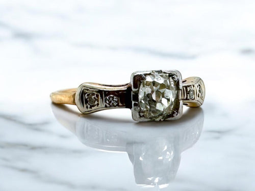 Vintage Dainty Old Mine Cut Diamond Solitaire Ring