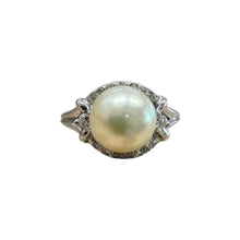 Vintage Pearl & Diamond Cocktail Ring