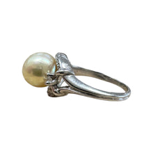 Vintage Pearl & Diamond Cocktail Ring