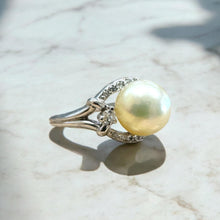 Vintage Pearl & Diamond Cocktail Ring