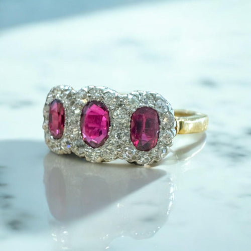 Vintage Ruby & Diamond Cocktail Ring