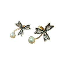 Vintage Georgian Era Clover Rose Cut Diamond & Pearl Earrings
