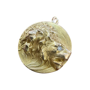 Vintage Lion Head Necklace Pendant