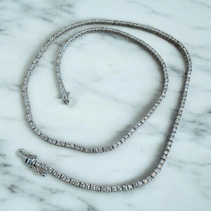 Clastic 4.5CTW Diamond Tennis Necklace 14K White Gold