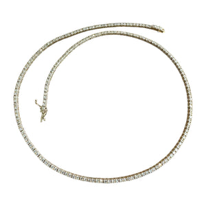 Clastic 4.5CTW Diamond Tennis Necklace 14K Yellow Gold