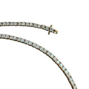 Clastic 4.5CTW Diamond Tennis Necklace 14K Yellow Gold