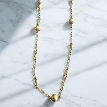 Unique Brushed Finished 32 Inch Gold Necklace