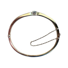 Vintage Old European Cut Diamond Yellow Gold Bangle Bracelet