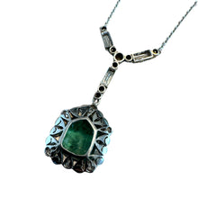 Vintage Art Deco Era Colombian Emerald & Diamond Necklace