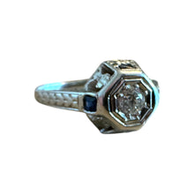 Dainty Vintage Diamond & Sapphire Ring Belias & Co